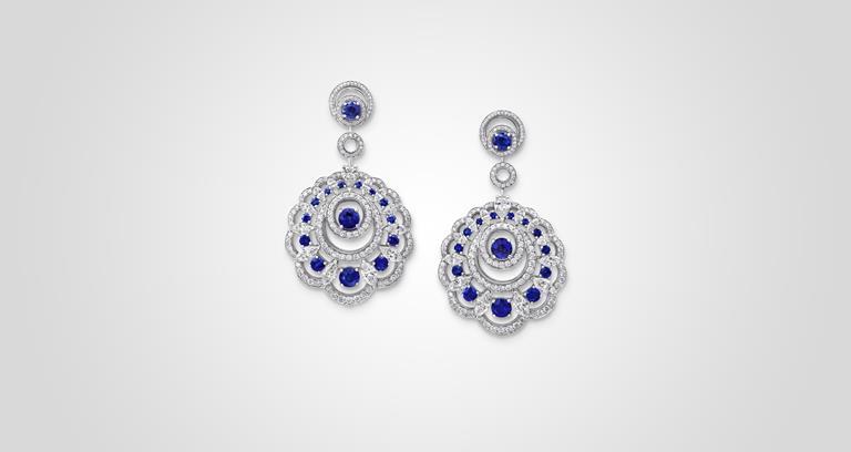 Graff Sunburst Collection Sapphire Earrings