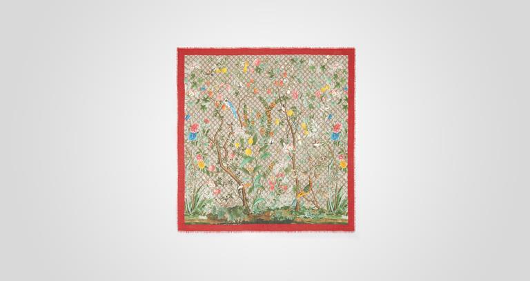 Gucci tian modal silk shawl