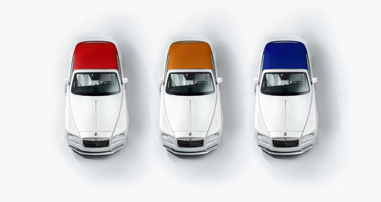 Rolls-Royce Dawn Inspired by Fashion – Mugello Red, Mandarin and Cobalto Blue colours