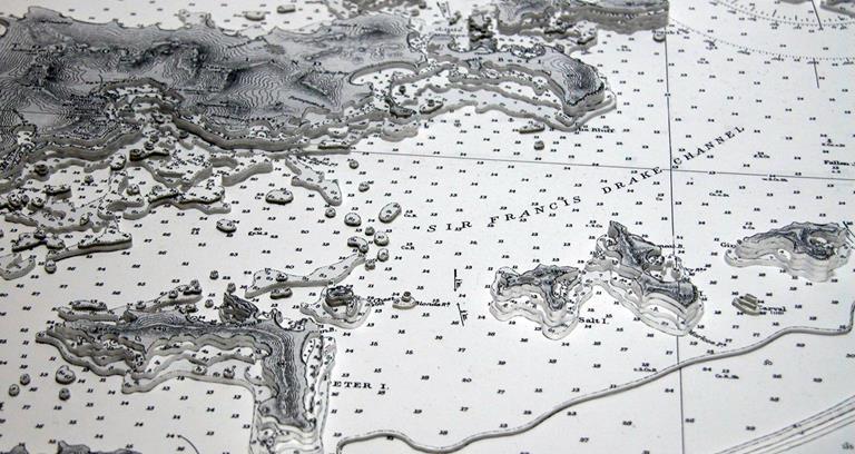 Close up details of Latitude Kinsale's map of the British Virgin Islands